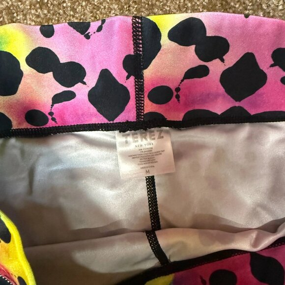 Terez New York Rorschach Leggings Womens Medium Multi Tie Dye Vibrant Rainbow - Picture 3 of 10